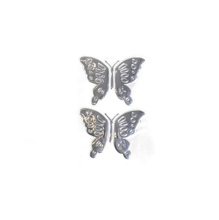Наклейка силиконовая Бабочка серебристая