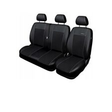 Чехлы универсальные на передние сиденья экокожа+жаккард GT Continental 1+1 Black