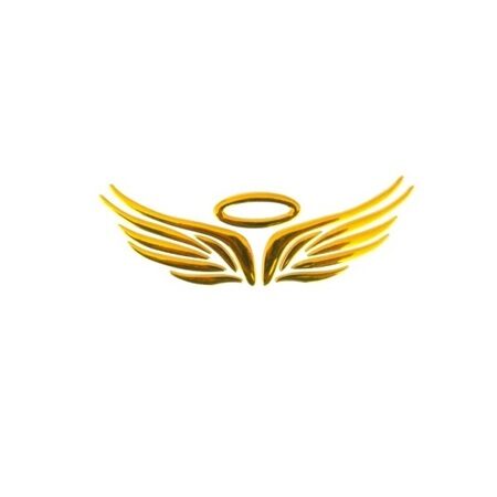 Наклейка силиконовая Крылья ангела золотистая