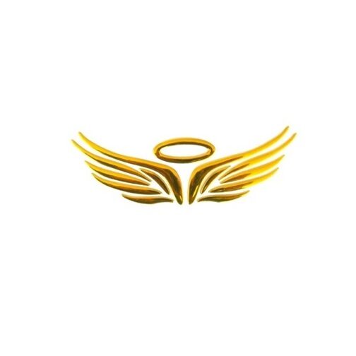 Наклейка силиконовая Крылья ангела золотистая