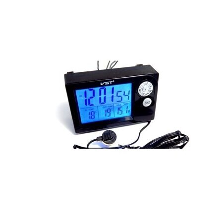 Индикатор напряжения с термометром и часами VST-7048V 12V