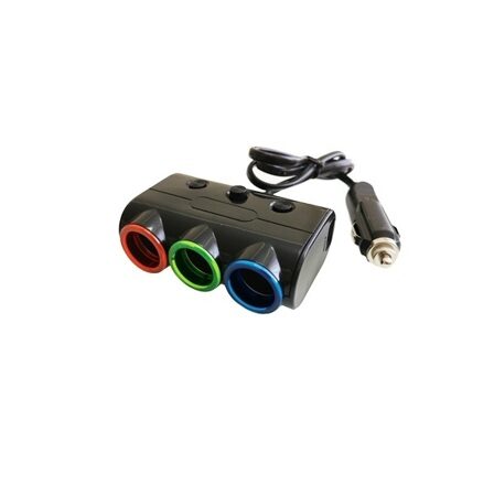 Разветвитель прикуривателя 3 выхода + 2 порта USB Olesson In-Car 1523 12-24V