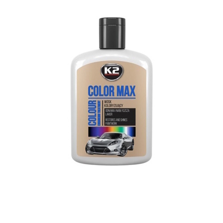 Полироль цветная с воском для лакокрасочного покрытия K2 Color Max (серебристый) 200 мл.